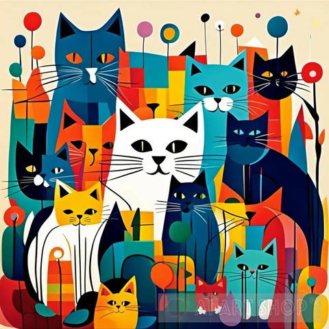 Abstract Cat Galore Ai Art