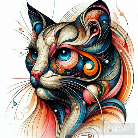 Abstract Cat Head Animal Ai Art