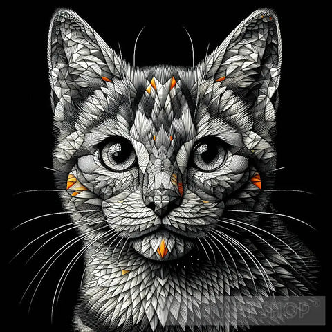 Abstract Cat Portrait Ai Art