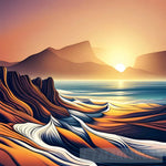 Abstract Curves Sunset Landscape Ai Art