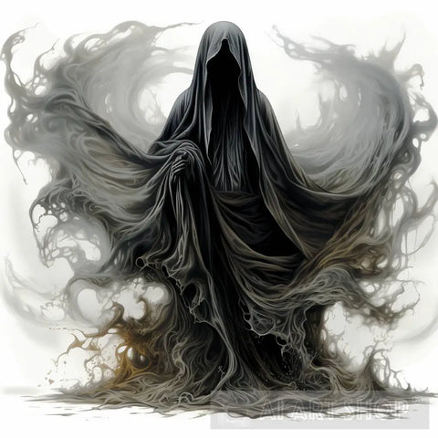 Abstract Design Featuring A Solitary Ghostly Appar Ai Painting