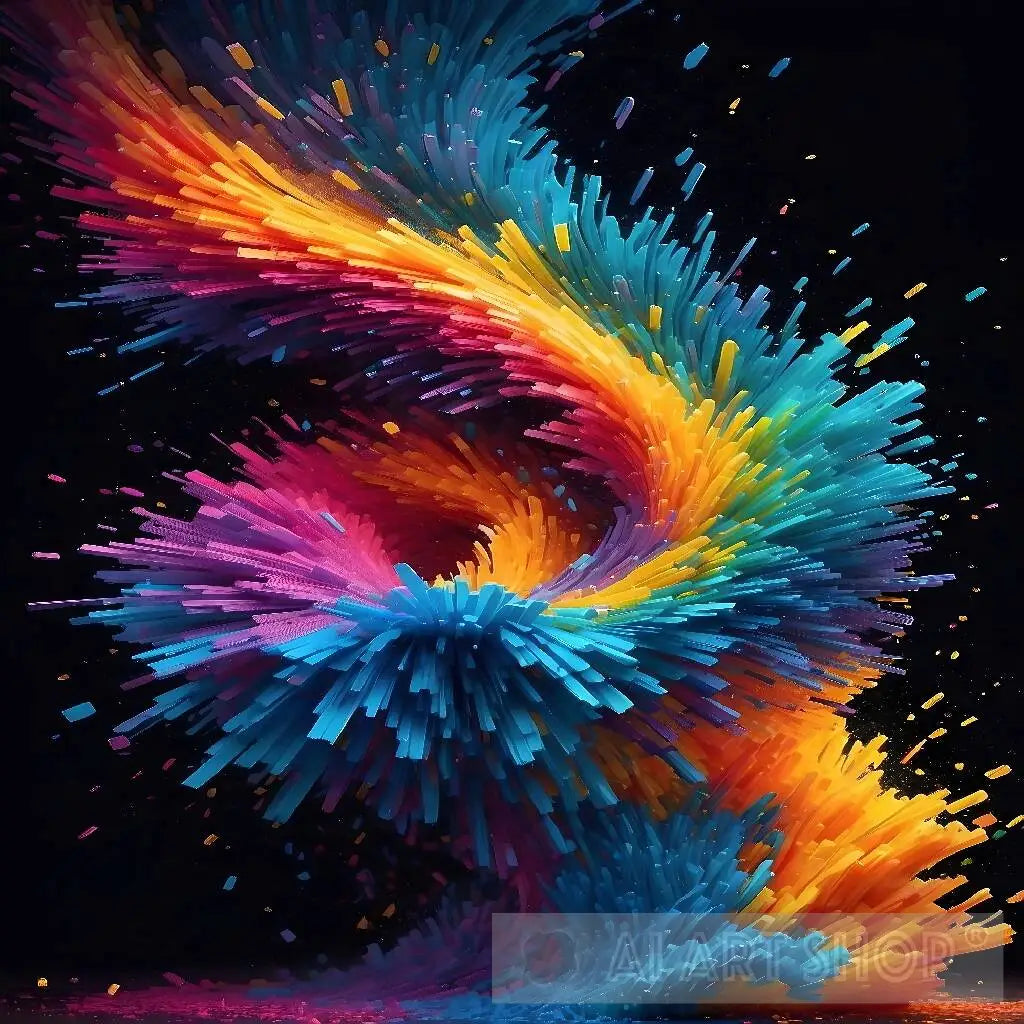 Abstract Drawing In Bright Colors, AbstractArt, Vibrant Colors, Exp...