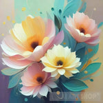 Abstract Drawing Of Pastel Flowers Nature Ai Art