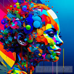 Abstract Expressive Futuristic Colorful Portrait Pop Ai Art