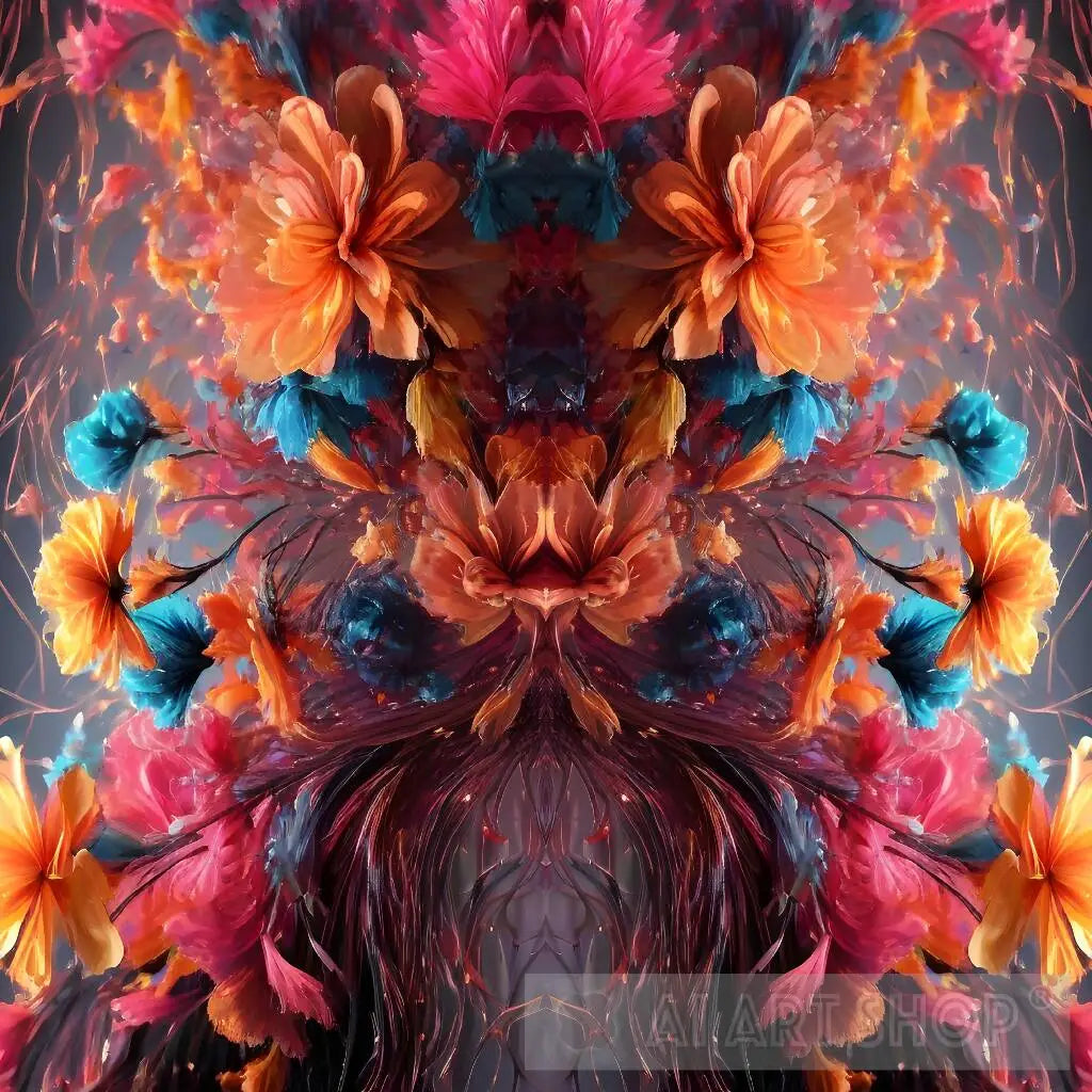 Abstract Flowers, Contemporary Floral, Vibrant Blooms, Floral Abstr...