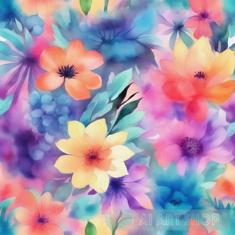 Abstract Flowers Ai Painting