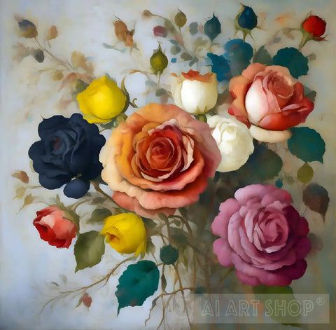 Abscrat Flowers Bouquet #51 Still Life Ai Art