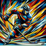 Abstract Hockey Player Ai Art