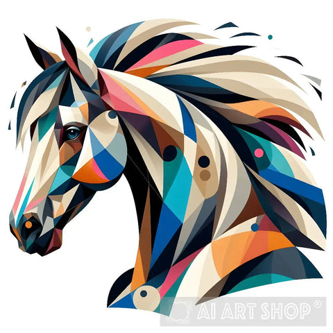 Abstract Horse Head Animal Ai Art