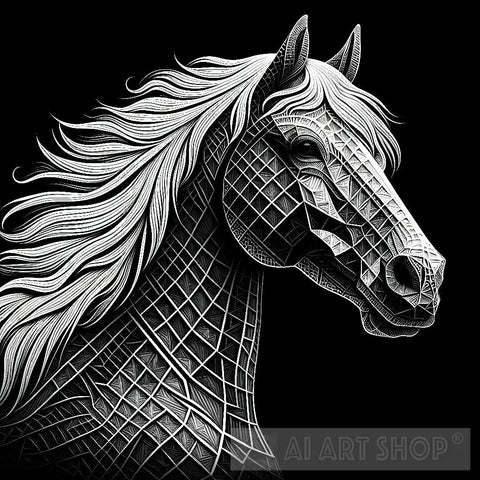 Abstract Horse Head Vector Illustration Animal Ai Art