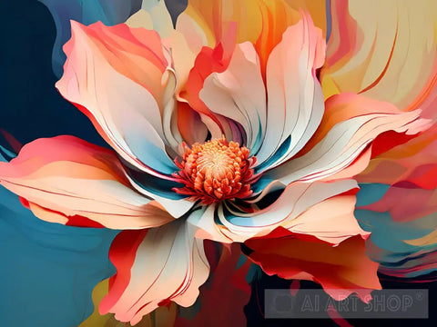 Abstract Lotus Flower Ai Art
