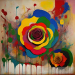 Abstract Mosaic Floating Roses #71 Ai Art