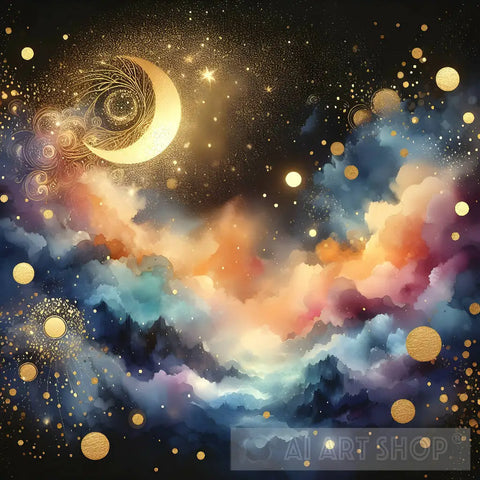 Abstract Of Clouds And Stars Ai Art