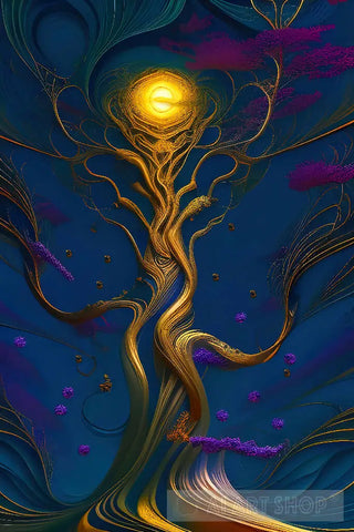 Abstract Ornamental Tree Illustration Nature Ai Art