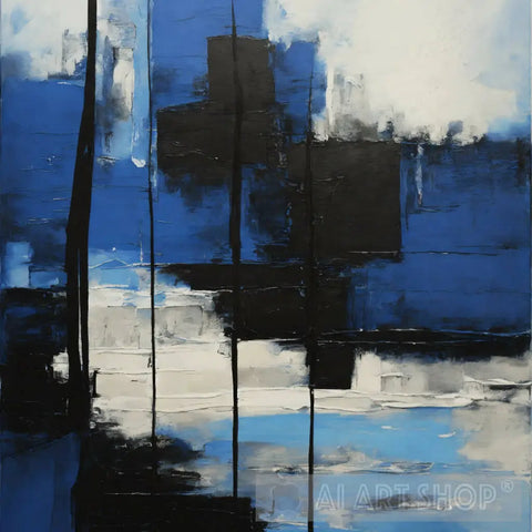 Abstract Painting In Blue Abstract Ai Art