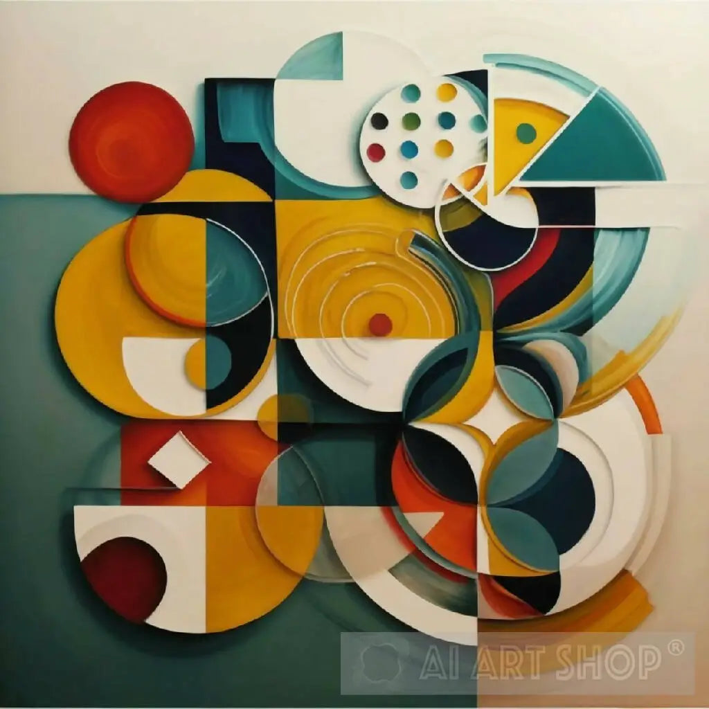 abstract painting with geometric