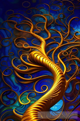 Abstract Swirly Tree Ai Artwork