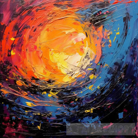 Abstract Vibrant Palette Knife Painting Ai Art