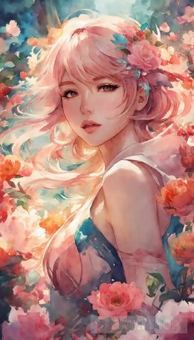 Abstract Watercolor Anime Art Of A Magical Ai Artwork