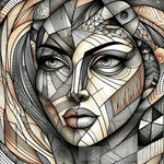 Abstract Woman Face Painting Ai Art