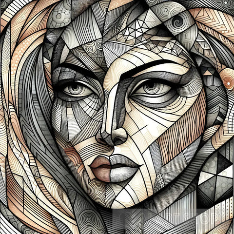 Abstract Woman Face Painting Ai Art