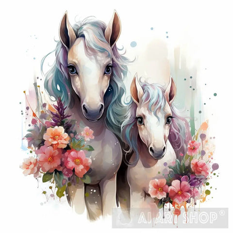 Adorable Unicorn Foals Animal Ai Art