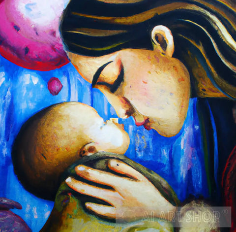 A Mother Looking At Her Baby Affectionately Ai Painting