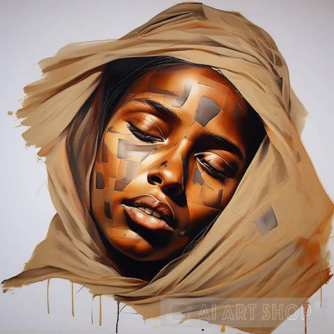 African American Woman Sleeping Ai Artwork