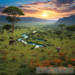 African Riches: Nature’s Tapestry Landscape Ai Art