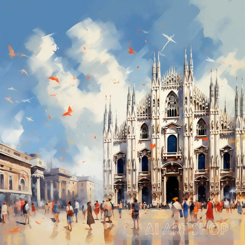 Ai Art - Duomo Milan Painting