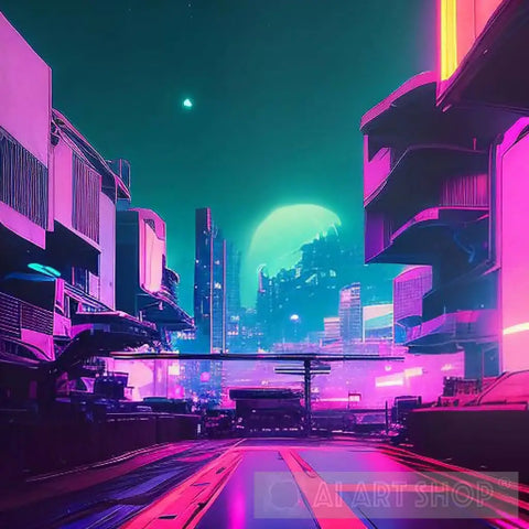 Ai Cyberpunk City Artwork