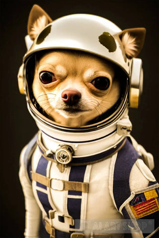 Ai Dog Astronaut Style Illustration Animal Art