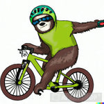 Ai@eye Sloth On Bike Animal Ai Art