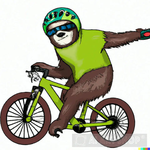 Ai@eye Sloth On Bike Animal Ai Art