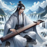 Ai Lan Wangji Playing The Guqin Artwork