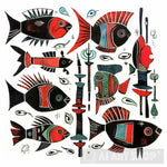 Ai Mid 1950S Style Fish Art Poster Nature Ai