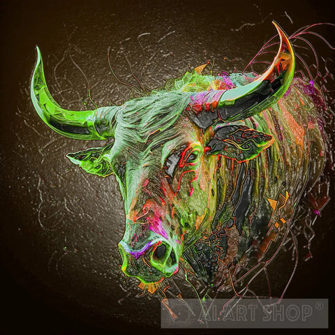 Ai Painted Bull 2 Animal Art