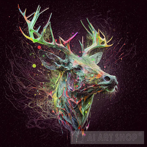 Ai Painted Deer Animal Art