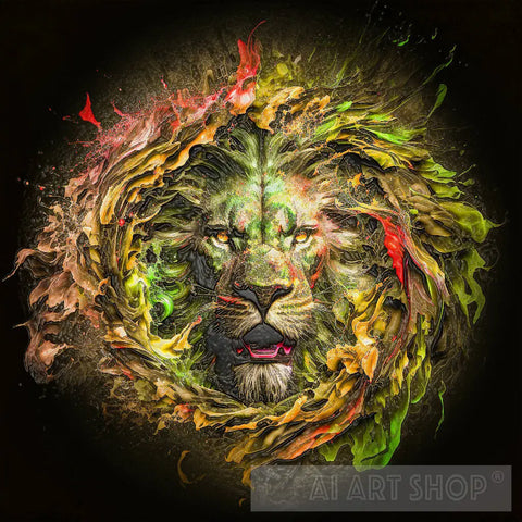 Ai Painted Lion 2 Animal Art