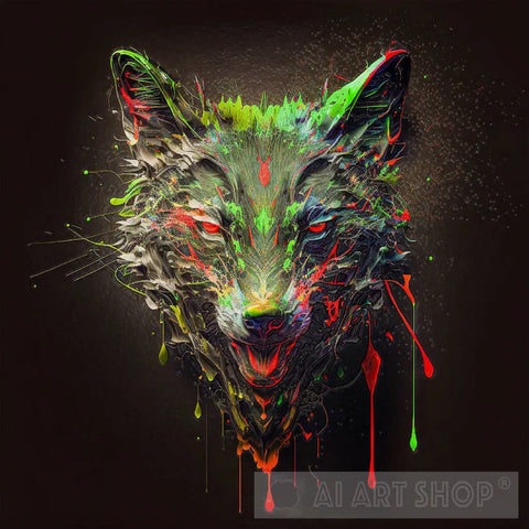 Ai Painted Wolf 2 Animal Art