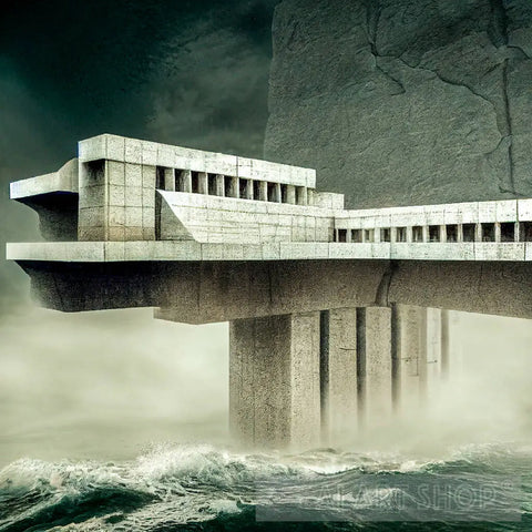 Ai Part 30 Historical Monument Submerged In The Ocean Architecture Art