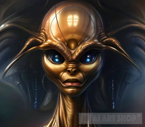 Alien From Ursa Major Portrait Ai Art