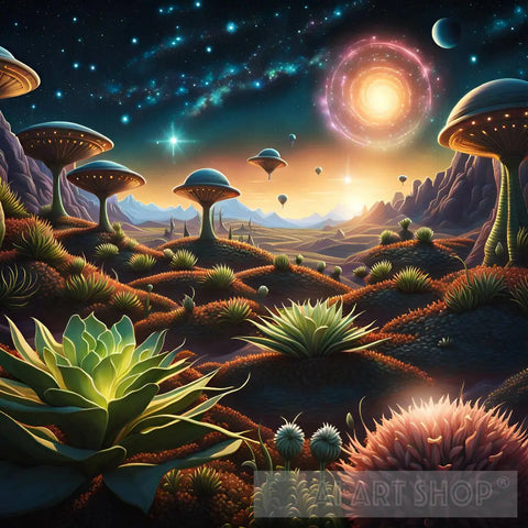 Alien Planet Landscape Ai Art