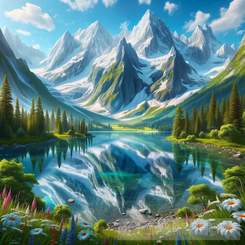 Alpine Reflections Nature Ai Art