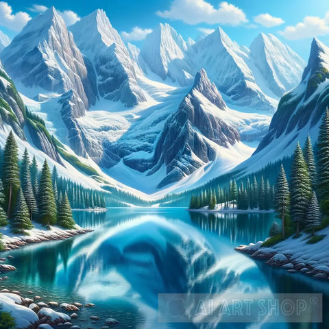 Alpine Serenity Nature Ai Art