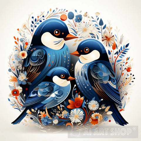 An Abstract Composition Of A Simplified Penguin Animal Ai Art