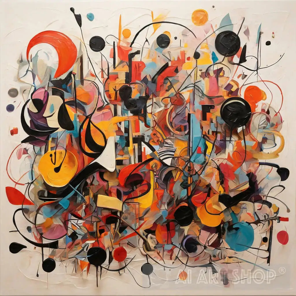 An abstract painting consisting of chaotic