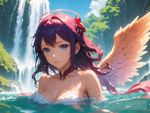 An Angel While Taking An Open Bath Ai Painting