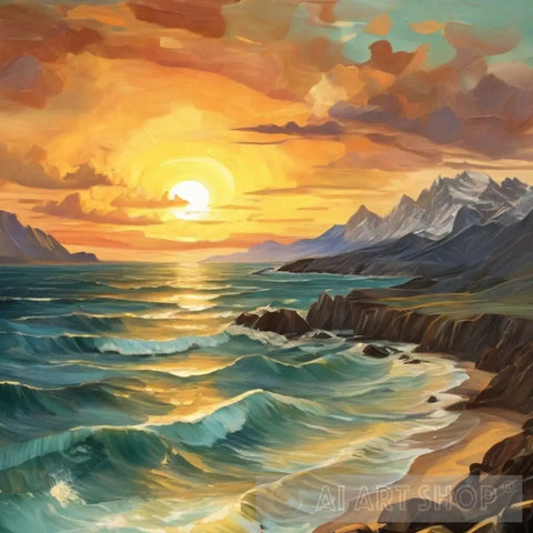 An Exceptional Artistic Design That Embodies The Splendor Of Nature And Sunsets.5 Landscape Ai Art