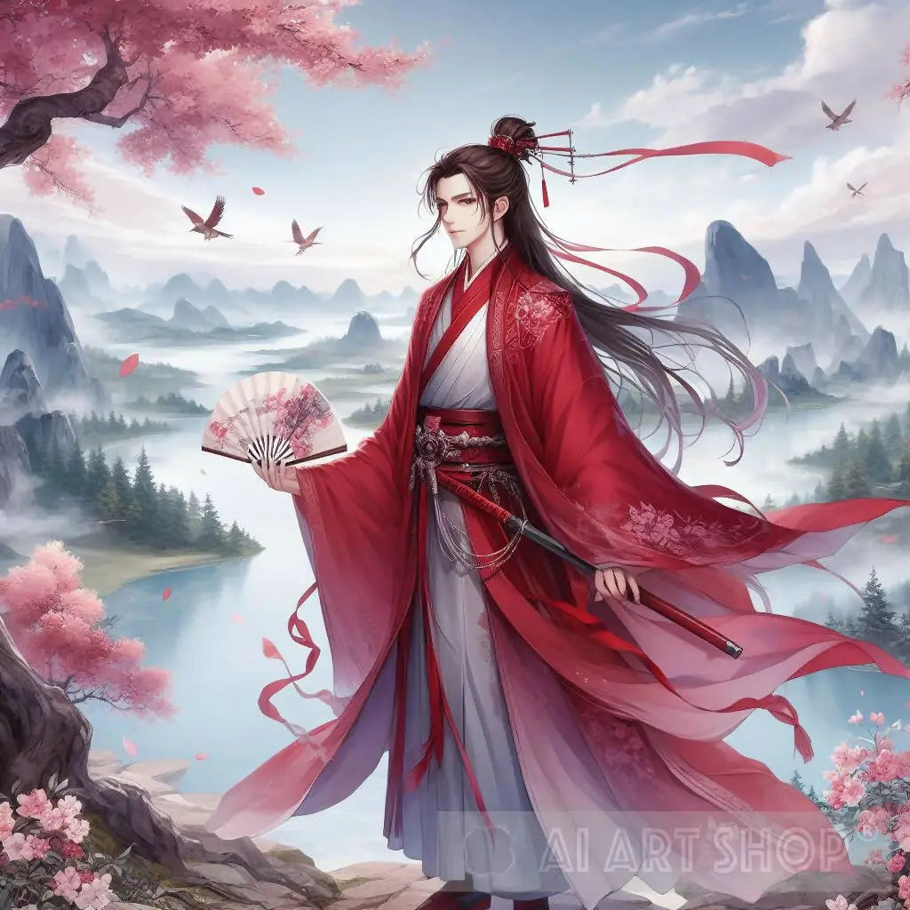 Ancient Chinese Wuxia Groom Before Wedding Ceremony